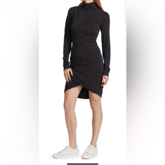 Rag & bone , ruched dress, Md-Lg , EUC , black/white - Picture 6 of 7